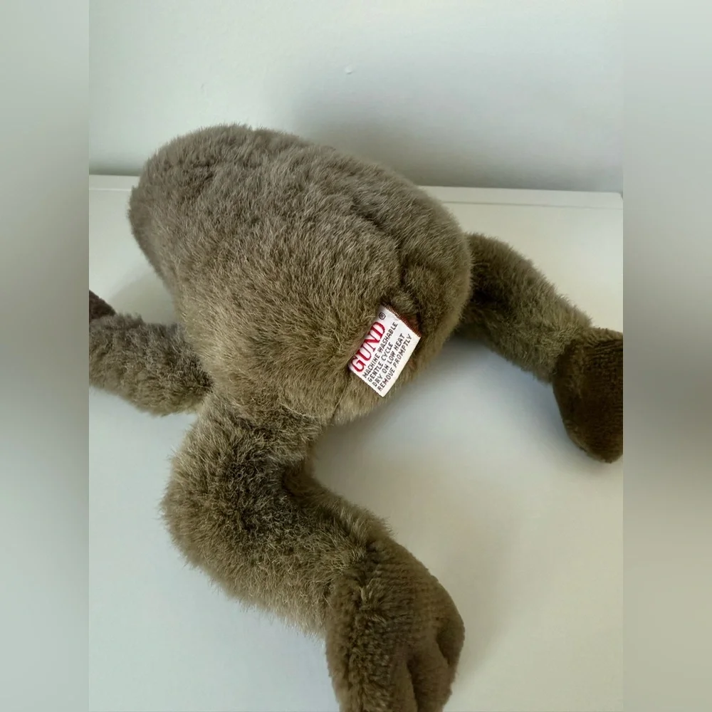 VTG 1985 GUND RIBBITT FROG PLUSH 6125 CROAKING RATTLE SOUND STUFFED ANIMAL EUC